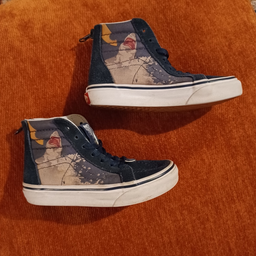 Vans Shark High Tops • Kids 11.5 • Back To School